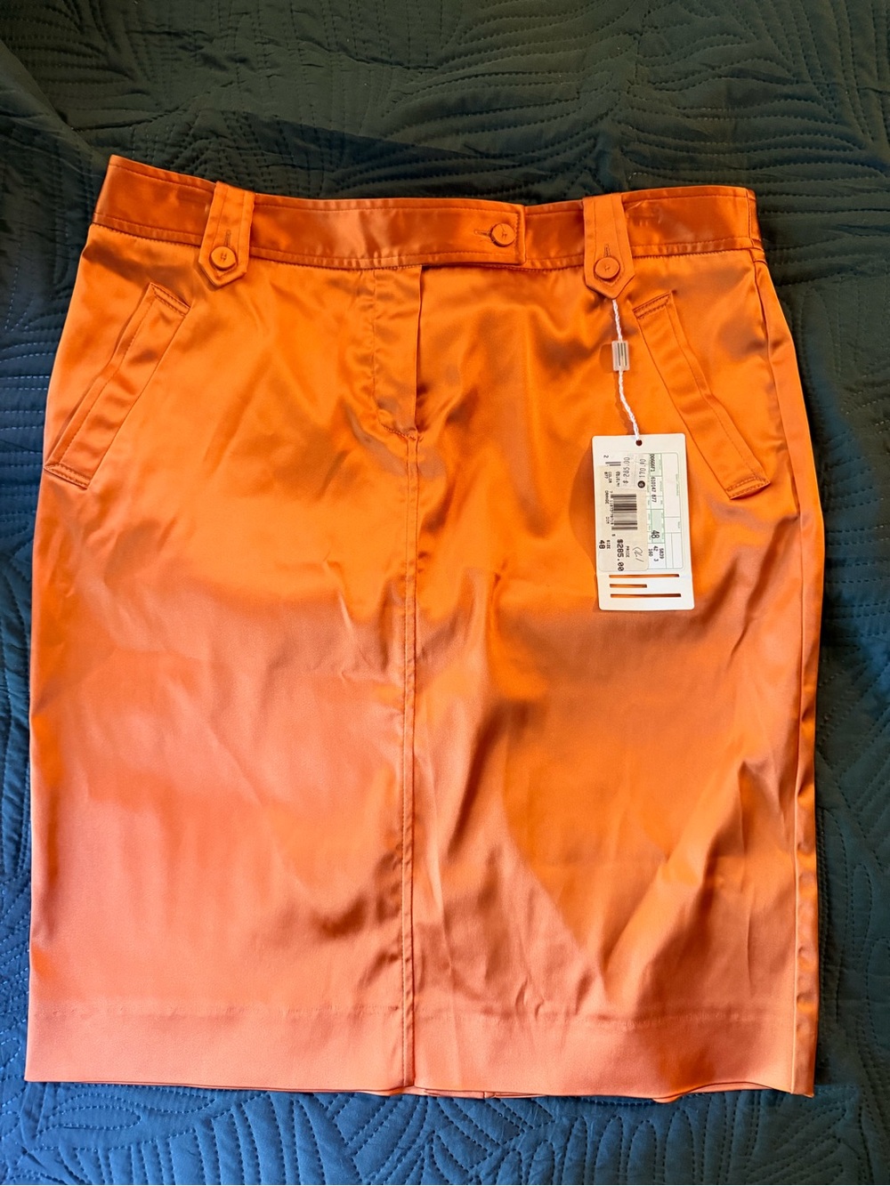 Missoni Bright Orange Satin Pencil Skirt